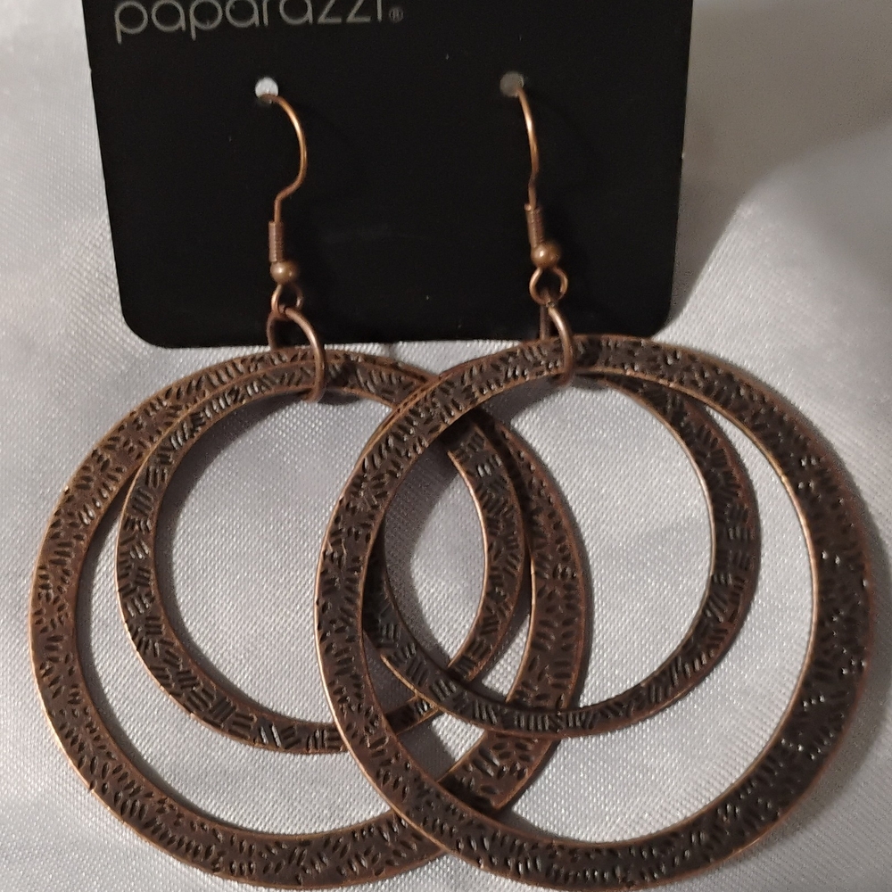 Paparazzi Brown Hoop Earrings